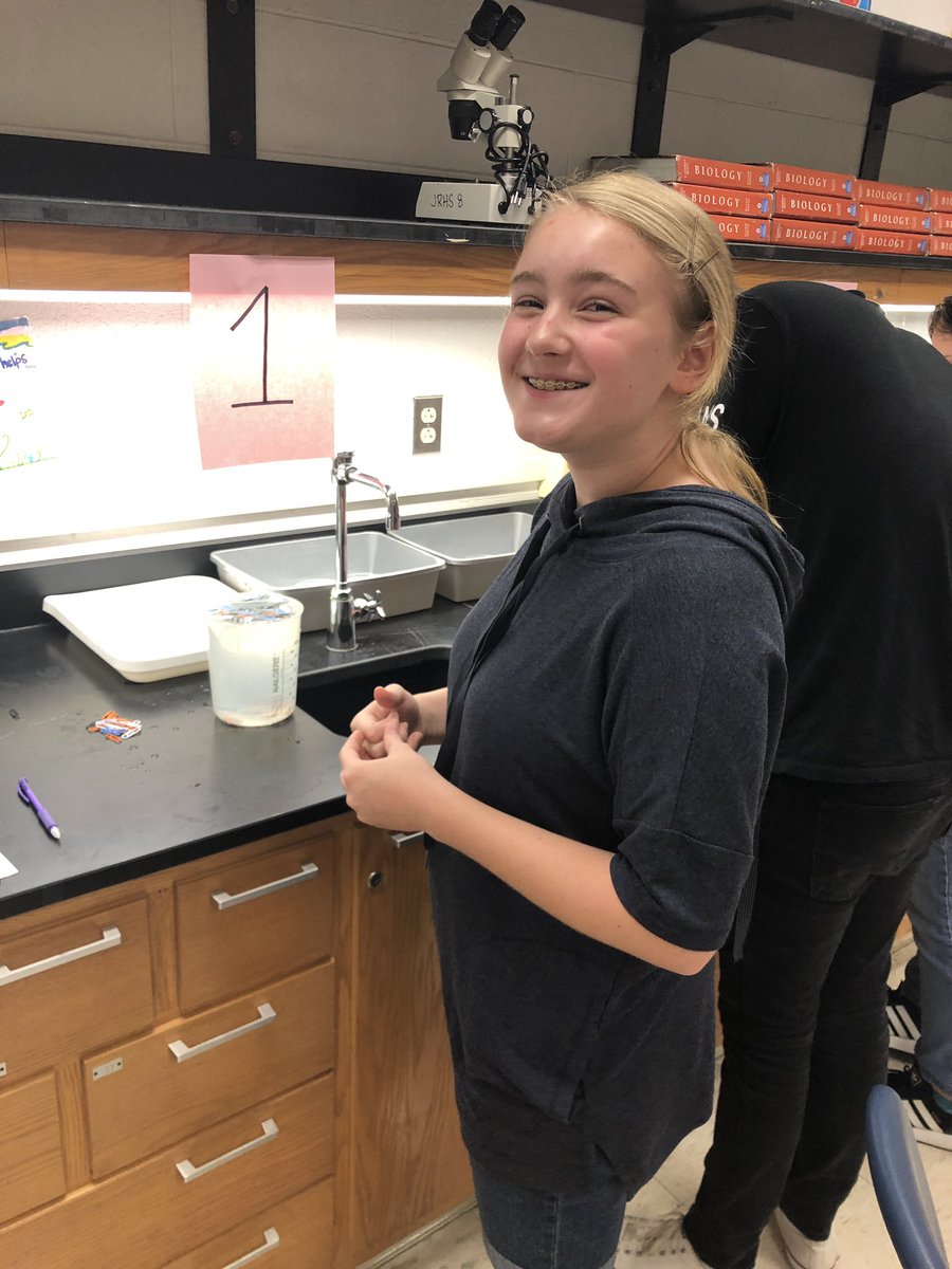 lphelps515's tweet photo. AP Biology testing brine shrimp hatchling rates in different salinities, and Biology classes exploring the unique properties of water! Yes, they brought in bows for the babies! #rapidpride https://t.co/12H5VZrE3d
