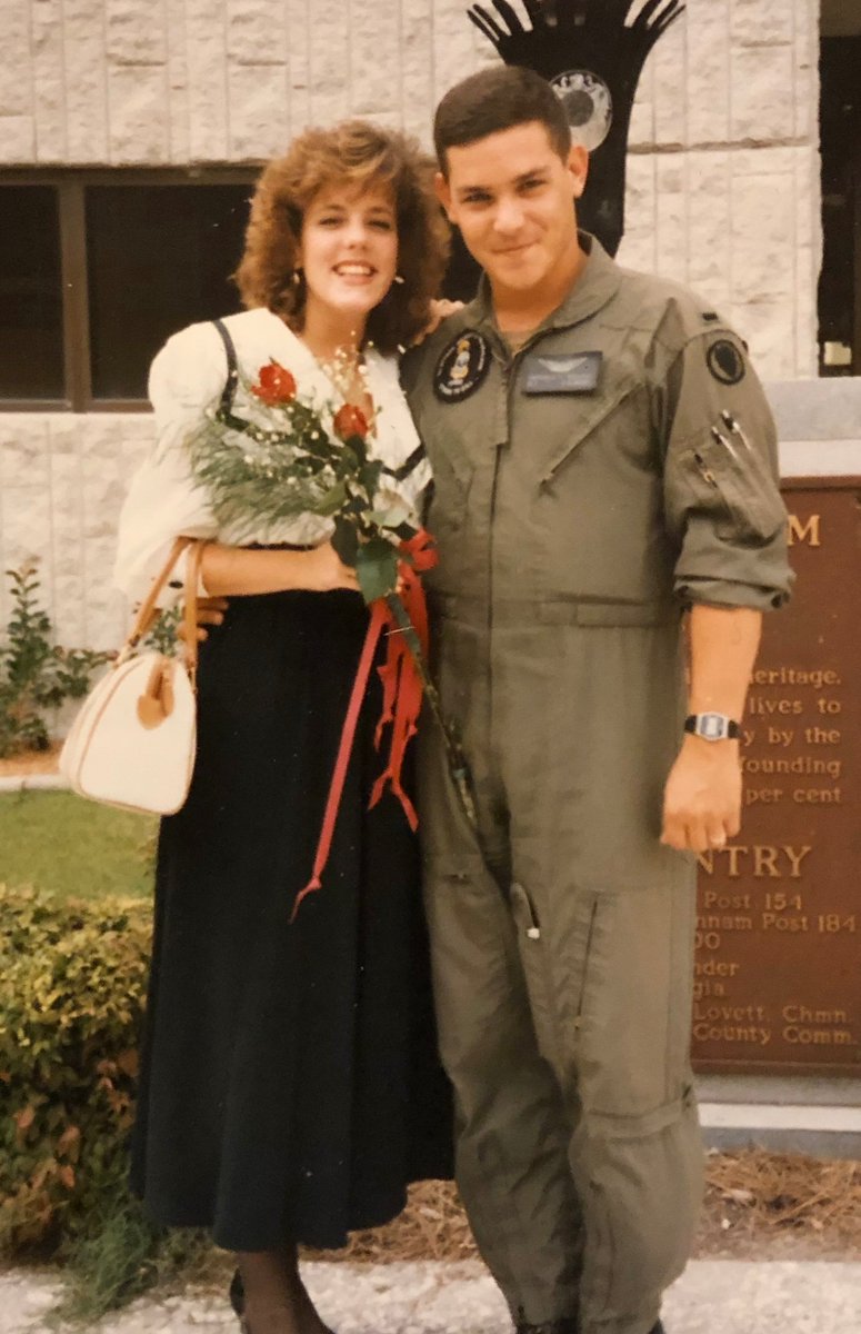 We broke up while I was in Flight School and reunited 2 yrs later when I was with the 24th ID at Hunter AAF and got re-engaged. When Desert Storm kicked off months later I knew she would only get support if she was a spouse so off to the courthouse we went on our lunch hour.