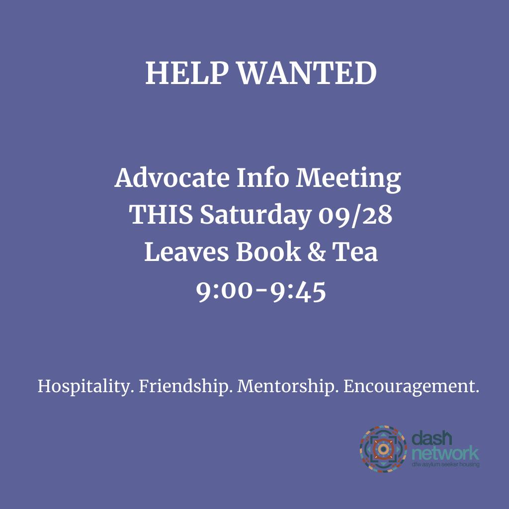 DashNetworkDFW's tweet image. Thinking about being a DASH Advocate? THIS Sat we are offering an info meeting/training. It's open to anyone but MEN, we need you! The commitment for advocates is meeting w/ an asylum seeker twice a month, but it makes a difference! #asylumseekers #ministry #advocacy