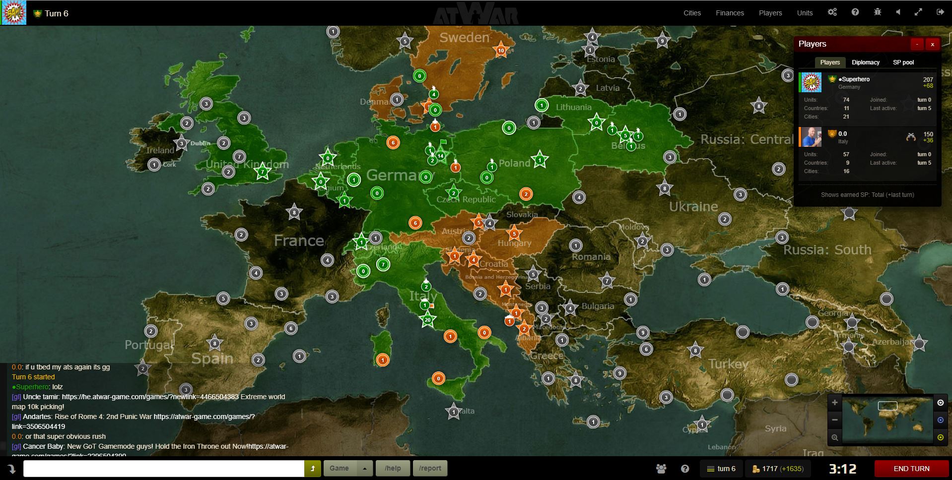 atWar - Play free multiplayer Strategy War Games like Risk Online
