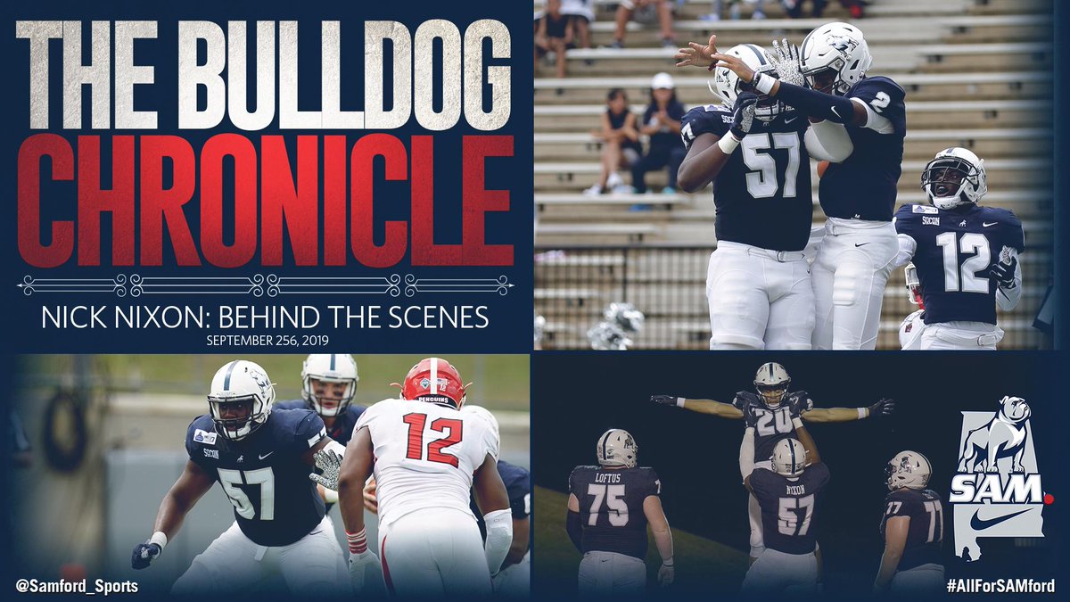 Samford Sports (@samfordsports) on Twitter photo The Bulldog Chronicle is back❗
Check out <a href="/SamfordFootball/">Samford Football</a> offensive lineman @Real_NickNixon and his selfless approach to 🏈
👉 bit.ly/2mX3ngj
#AllForSAMford🐶🐾 The Bulldog Chronicle is back❗
Check out <a href="/SamfordFootball/">Samford Football</a> offensive lineman @Real_NickNixon and his selfless approach to 🏈
👉 bit.ly/2mX3ngj
#AllForSAMford🐶🐾