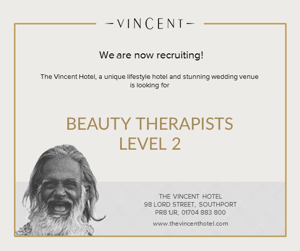 vincenthotel's tweet photo. We’re looking for experienced Level 2 Beauty Therapists to join the team at our in house spa, House of Evelyn.

Full and part time positions available. To apply please send your CV to barnes.georgina@gmail.com https://t.co/sVSRF7InZF