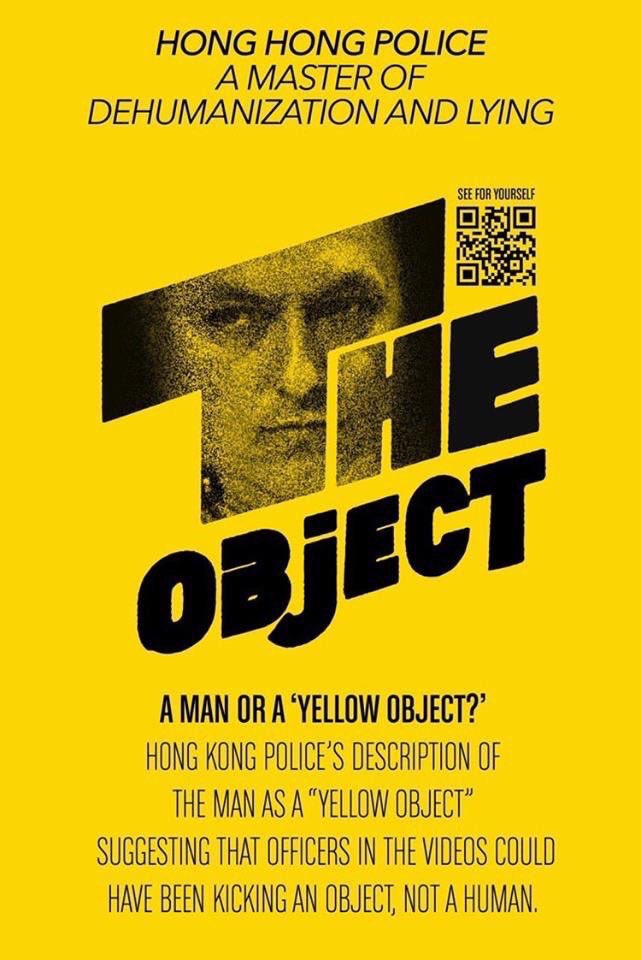 Moriyanm's tweet photo. Join our campaign! 
Let HK police know we are 👩🏻👦🏻HUMAN, not an OBJECT🧽🔑🍯

Take a photo of you holding a 'yellow object', post it on Facebook, Instagram or here with the following hashtags:

#IAmAHumanNotAnObject
#YellowObject
#StopDehumanization
#StandWithHongKong https://t.co/fneQbHiKWn