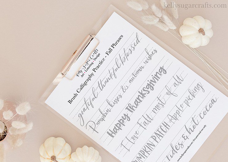 KellySugarCraft's tweet photo. Free Brush Calligraphy Worksheet Fall Phrases https://t.co/kS1nuneu1E https://t.co/OveZWRHcQQ