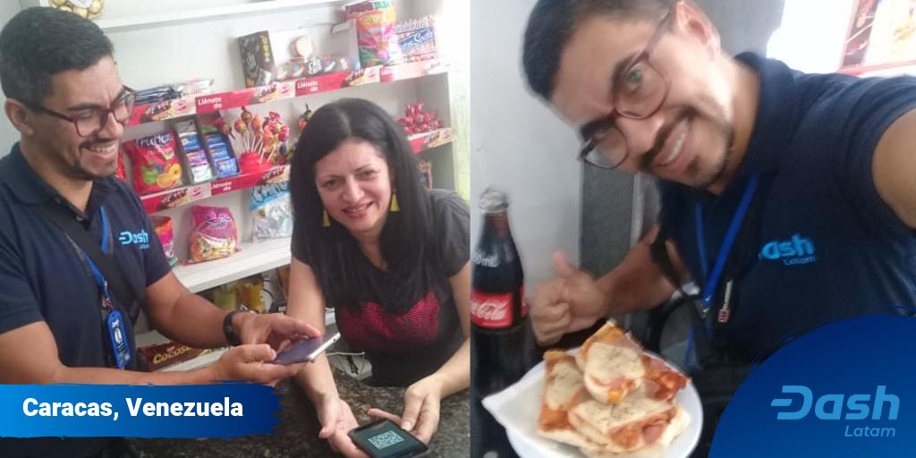 GeorgeDonnelly's tweet photo. Richard @dashlosteques having lunch at the bakery El Cacique de Chacao, and paying with Dash.
#DashAlwaysBuilding #DashPay #DashLatam https://t.co/OhYCDE9h5o