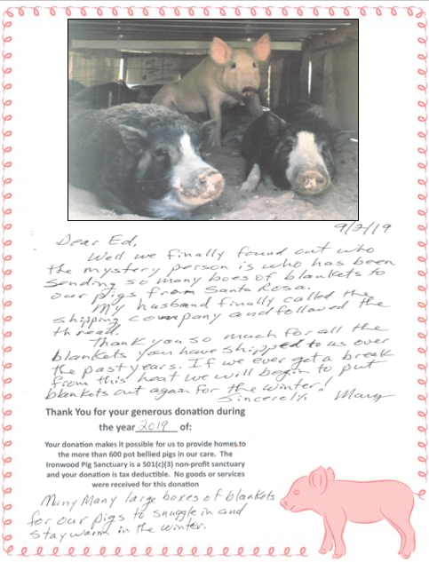 2movingstorage's tweet photo. We thank the Ironwood Pig Sanctuary finding a positive way to re-purpose our moving blankets that have fulfilled their duty to protect client's furniture and are no longer needed. https://t.co/PWFaDEuZCX