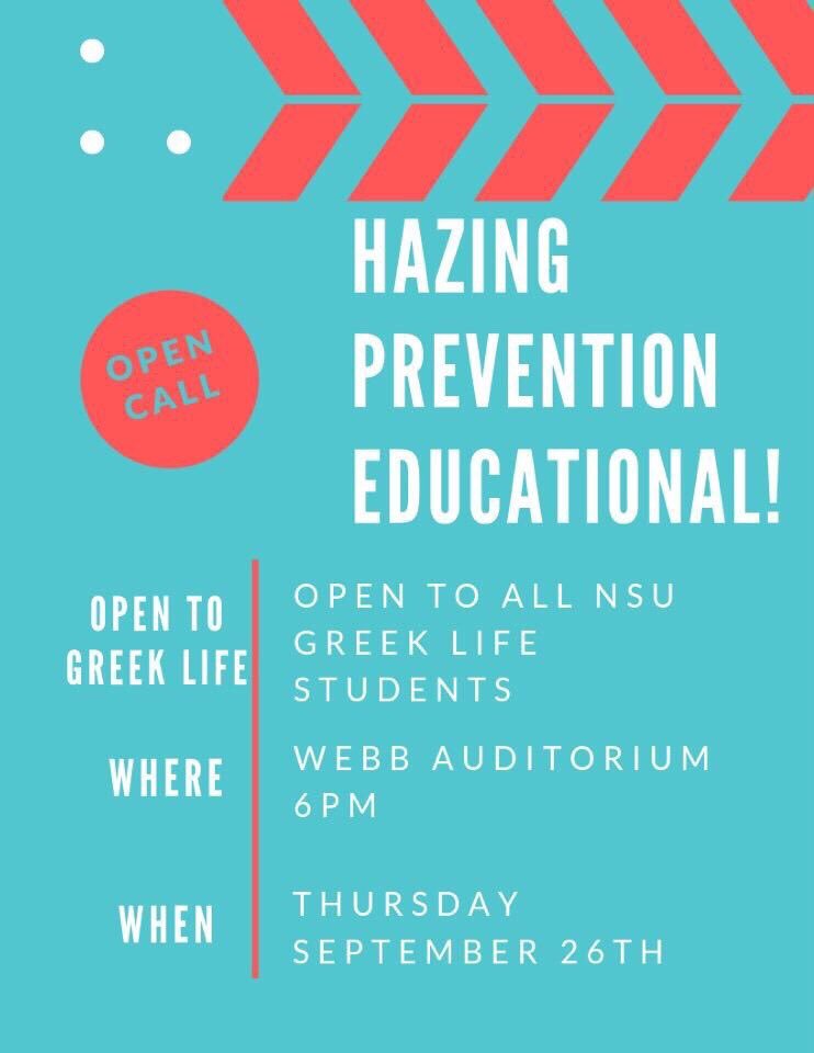 🌟Tonight🌟

Stop by the Webb auditorium for this hazing prevention educational from <a href="/TriSigmaAI_NSU/">Sigma Sigma Sigma</a>!