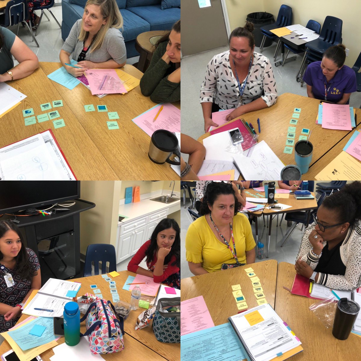 DWernerpbc's tweet photo. Great group of Ts today @LGESElem going through a lesson on infusing the #GoToStrategies into a Content lesson. @ChristyAliaga @JGomezELLs @MrsGreen1997 @harveyoaxaca @EsolPbc @vfrancisco79 @JulieBradleyAP https://t.co/69zhw0UfhK