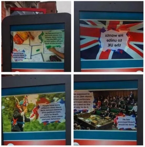 @stellacreasy They must have gone through the looking glass, as they showed a mirror image of the Union flag.
#AnomalyGroup #Brexit #BorisJohnson  #DigitalNoticeboard 
#PrimarySchool