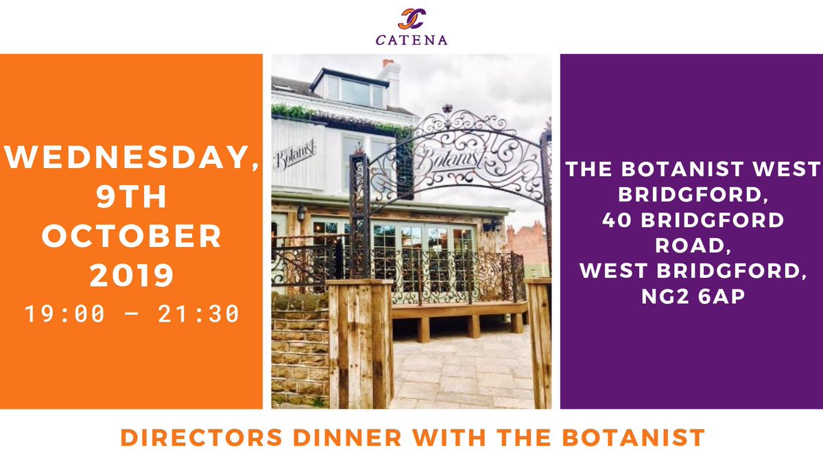 CatenaNetwork's tweet image. Directors Dinner with The Botanist. 

@thebotanistuk

ow.ly/Xa3e30pC8Kc

#NottinghamshireEvents #NottinghamNetworking #NottinghamBusinessNetworking