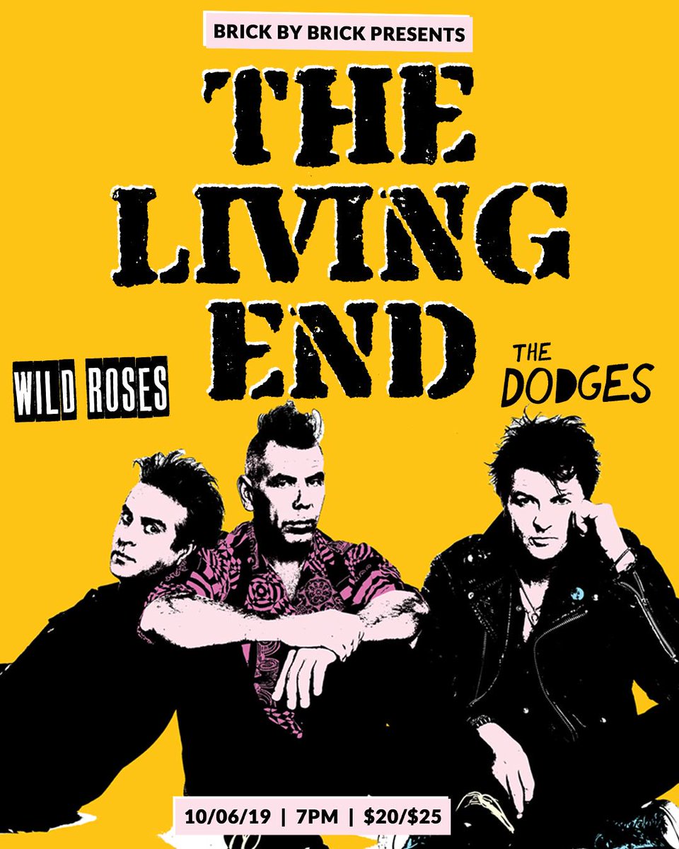 Brick by Brick (@brickbybricksd) on Twitter photo 10 DAYS OUT // <a href="/thelivingendaus/">The Living End</a> @wildrosesrock and <a href="/thedodgesband/">The Dodges</a>—get tix at bit.ly/30uChMn #SanDiego <a href="/sdpunk/">SanDiegoPunk.com</a> <a href="/sandiegopunk/">San Diego Punk</a> <a href="/riserecords/">Rise Records</a> 10 DAYS OUT // <a href="/thelivingendaus/">The Living End</a> @wildrosesrock and <a href="/thedodgesband/">The Dodges</a>—get tix at bit.ly/30uChMn #SanDiego <a href="/sdpunk/">SanDiegoPunk.com</a> <a href="/sandiegopunk/">San Diego Punk</a> <a href="/riserecords/">Rise Records</a>
