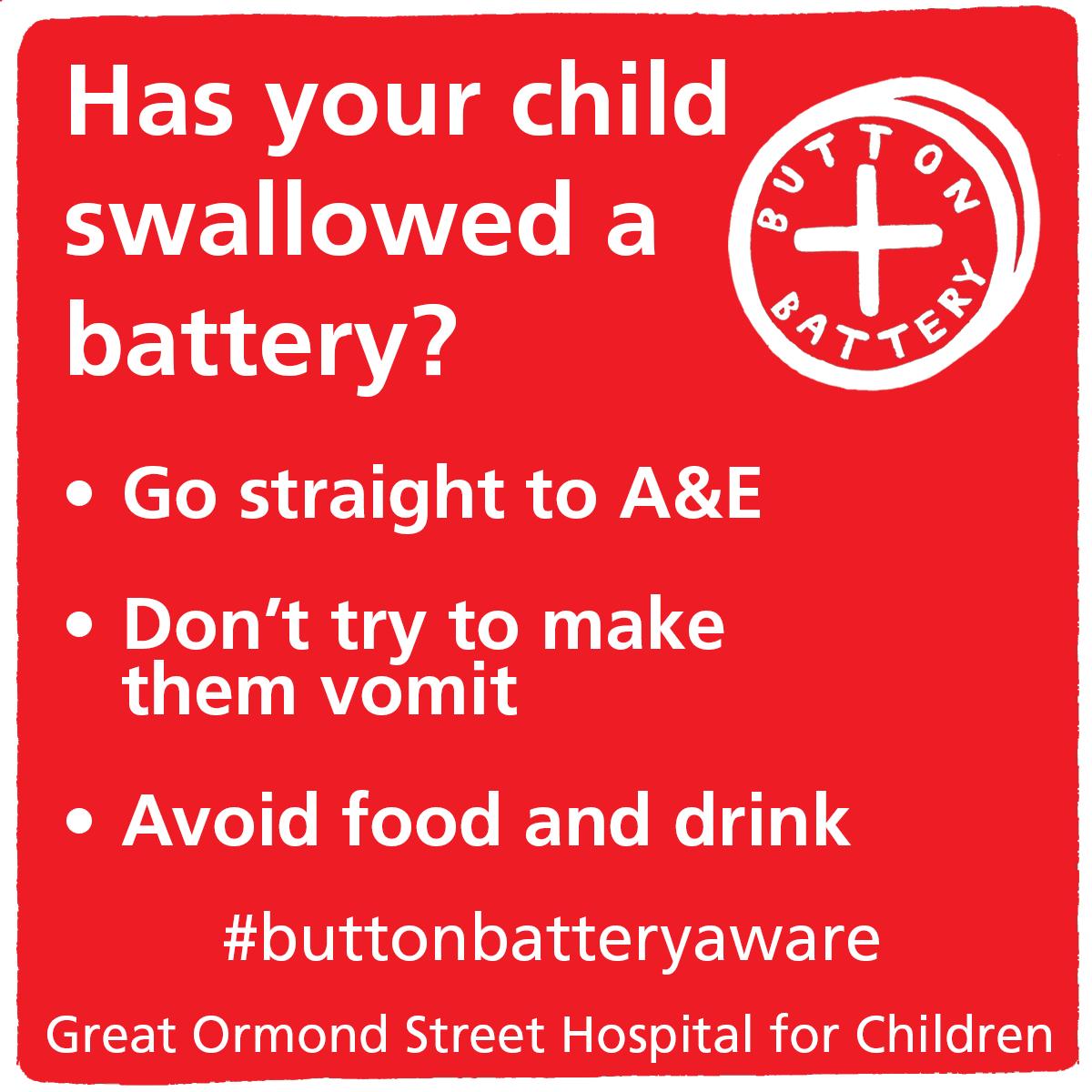 GreatOrmondSt's tweet photo. Tonight’s #POGLittleHeroes reminds us of the very real dangers of button batteries. Found in lots of household items - from watches to toys to TV remotes - swallowing a button battery can cause severe injuries. Make sure you know what to do.
Be #ButtonBatteryAware https://t.co/oALyxwU8uO