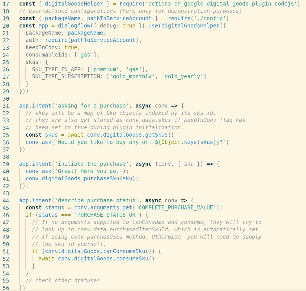 image of code snippet from AoG digital goods plugin