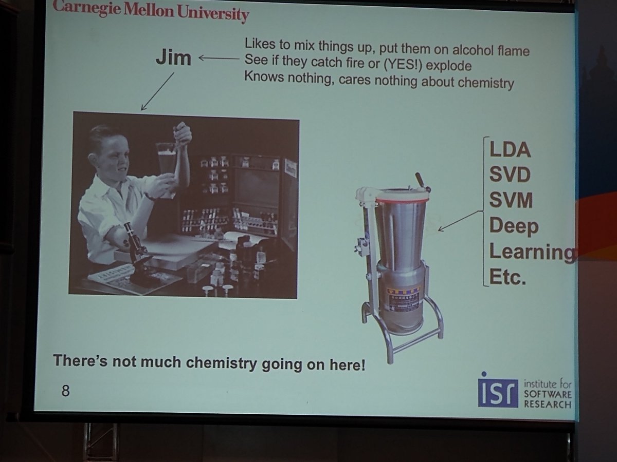 fernandocastor's tweet photo. A theme in some keynotes and paper presentations I have attended at #cbsoft2019 : machine learning and some related techniques are overhyped, in the sense that their are not good at explaining how and why things work the way they do. For science, that should be very important. https://t.co/Vt3kXuszAj
