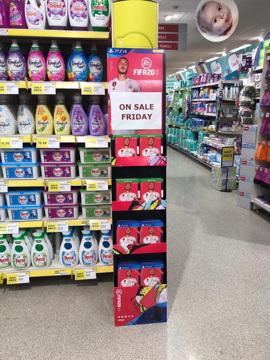 This week’s 48 Hour Specials for Real Rewards Customers! 

FIFA 20 PS4/XBOX ONE
WAS €74.99 NOW €55

Available in-store from Friday, 27th September 2019 until Saturday, 28th September 2019. Ask in-store for more details. Customer quotas apply.