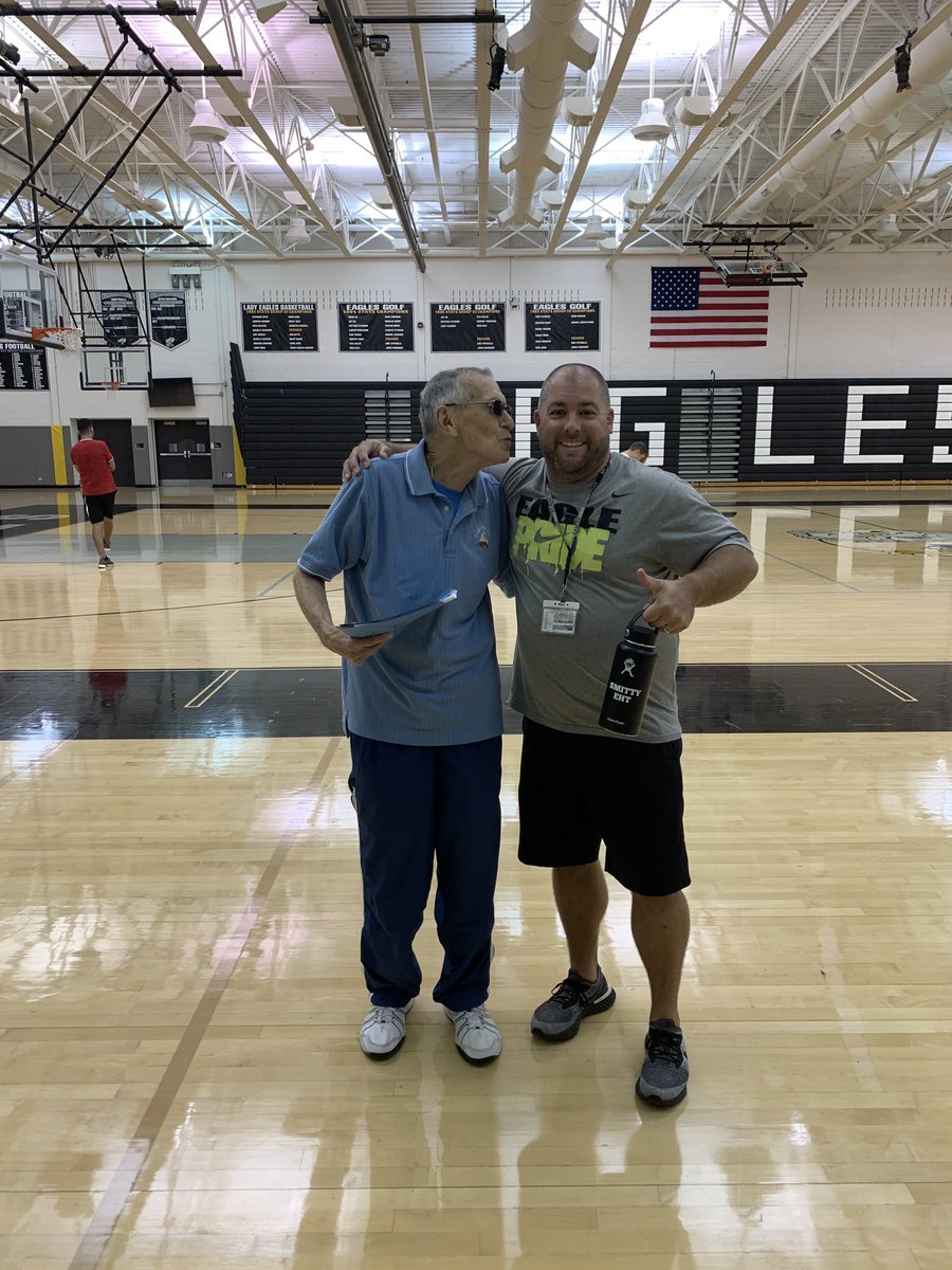 SmittyEHT's tweet photo. For all my EHT friends out there, please join me in wishing this guy a happy 80th birthday!  Gil Dembin has been a staple in our high school as a substitute...for a really long time. He is well liked and respected by all of his students and colleagues. #ehtpride #ehtdembin https://t.co/rzlOCG3jII