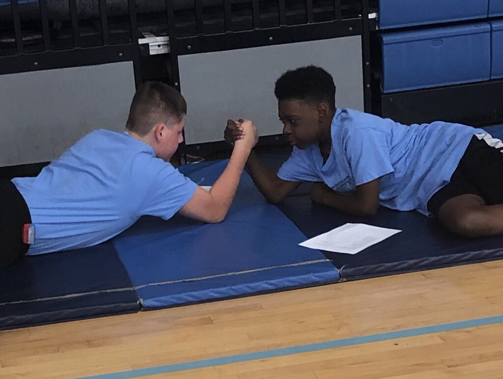 LCBirdHPE's tweet photo. 9th grade students getting warmed up with some 2 x 2 fitness this morning. Great way to get class started and for students to meet new people ! https://t.co/cJKo0SkSDh