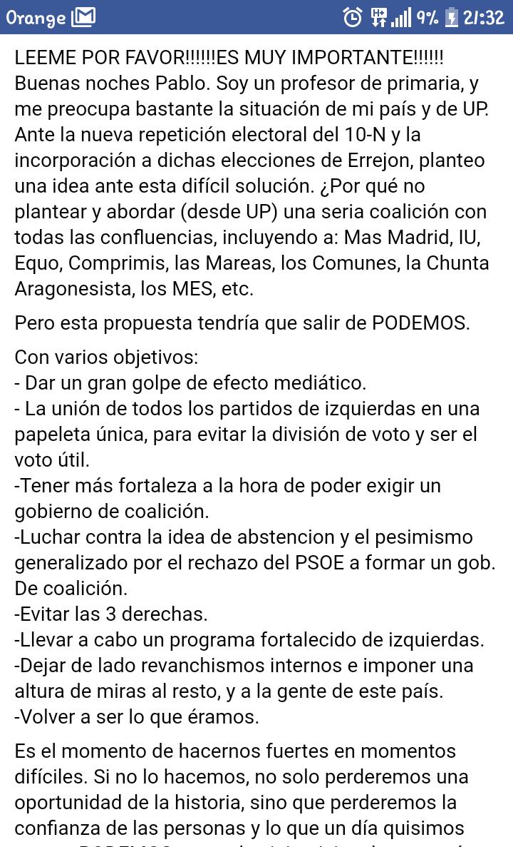 Jorge_Cardiel's tweet photo. Para que podáis ver bien la carta @Pablo_Iglesias_ leela por favor https://t.co/rOLXHMPkRX