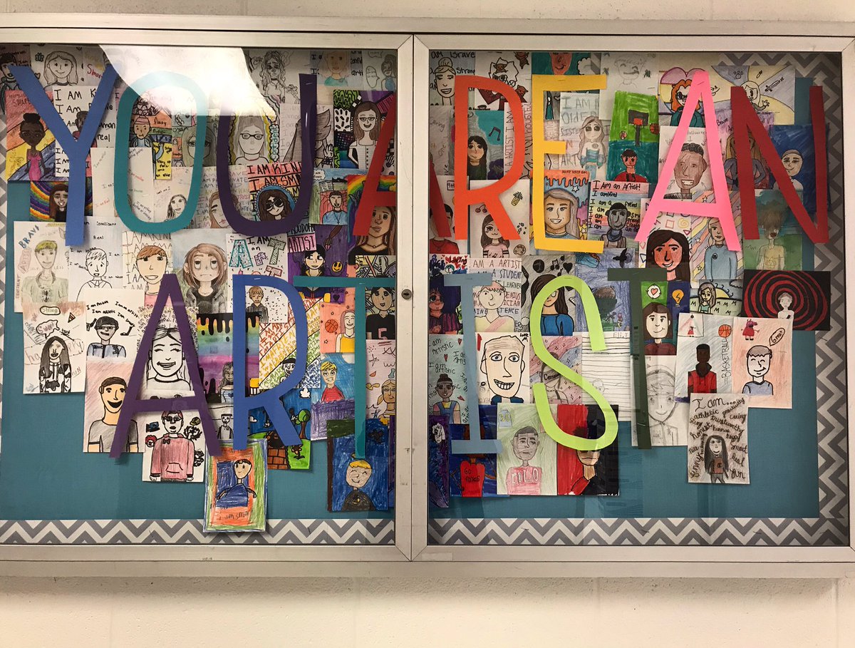 YMS_Art's tweet photo. In case you’ve forgotten: YOU are an artist. #OneYMS #positivevibes #positiveaffirmations #middleschoolart #arted #arteducation #selfportrait #artteacher https://t.co/YSzu0OG3pR
