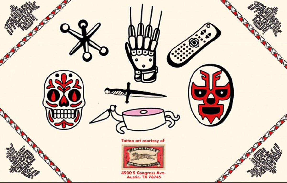 The_JenBrown's tweet image. Sadly, neither @dawnpuppet or myself won the #FantasticFest tattoo lottery this year...

However, considering one of the designs is A FREDDY GLOVE in honor of #screamqueendoc we already decided we’re both gonna get it done no matter what (this weekend?) for very obvious reasons.
