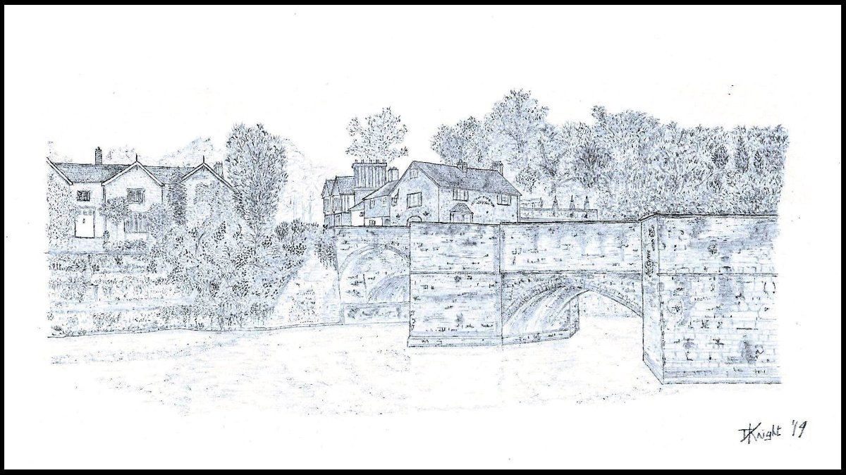 DavidKnightImag's tweet photo. Ludford Bridge, my latest #ludlow landmark #pencildrawing. #Shropshire #historic #bridge https://t.co/aWSMQ01toy