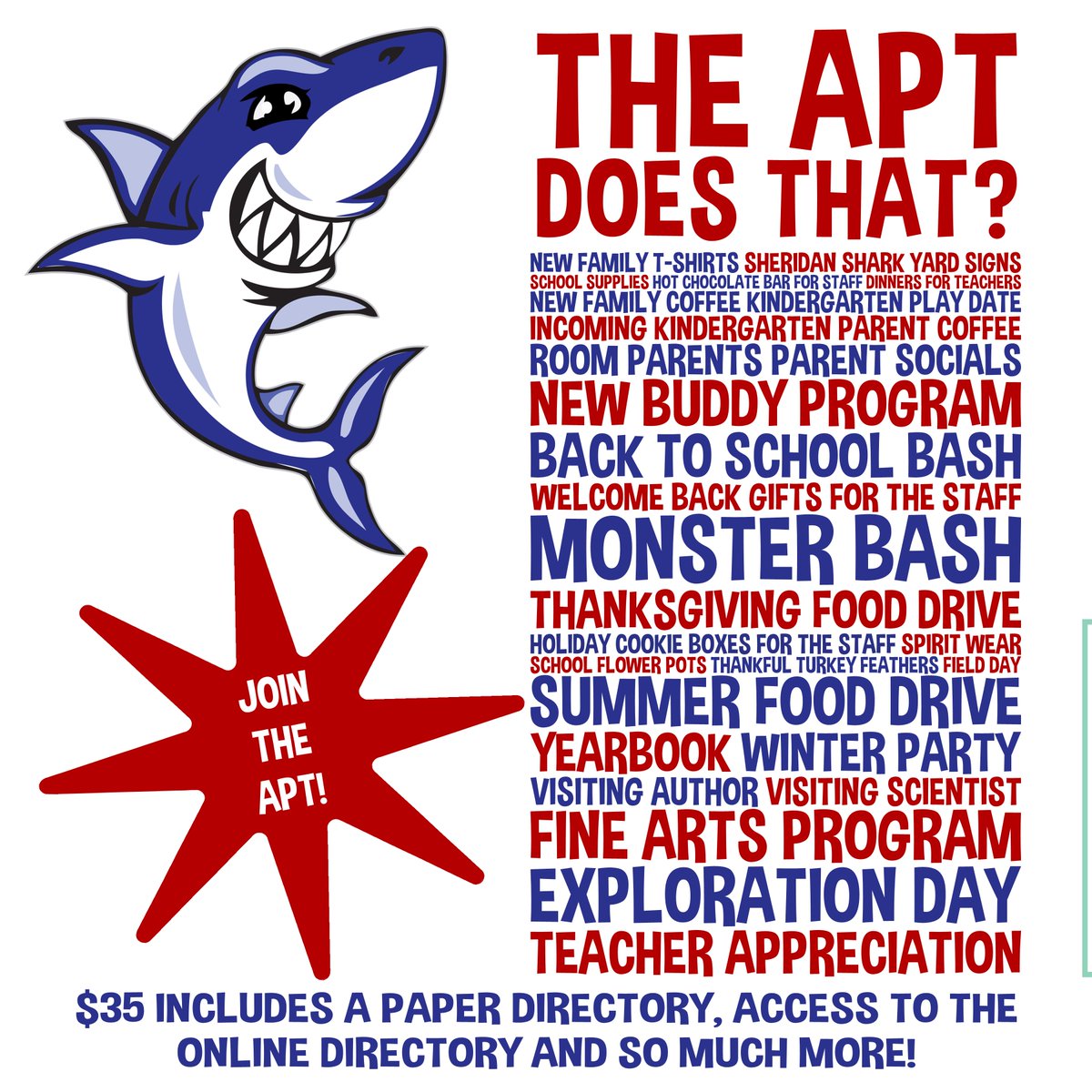 Have you joined the APT this year? Please double-check your status and join at aptdirectory67.weebly.com/member-list.ht…, if you haven’t already done so this year. If you feel there is an error in your membership status, please contact APTDirectory67@gmail.com. Thank you! #sheridanapt