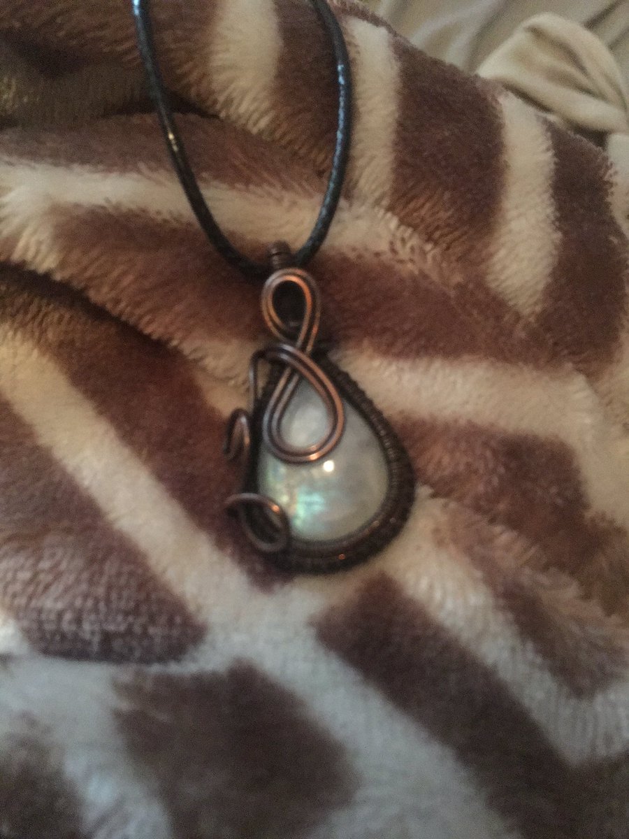 So in love with my rainbow moonstone from  @haydinmckenzie! It’s so beautiful, look at the lil rainbow it has 