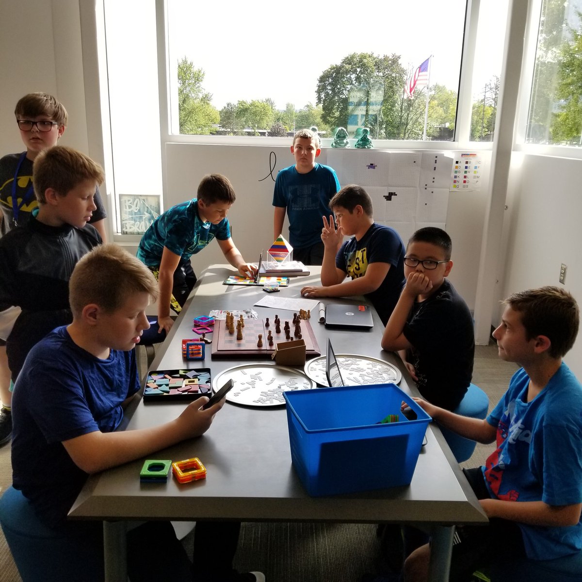 spkowalski's tweet photo. Figuring out how #gamergroup is going to run. #studentleadership #AfterSchool #esmpgproud  we will get there! #problemsolving https://t.co/ZNLlg6XztX