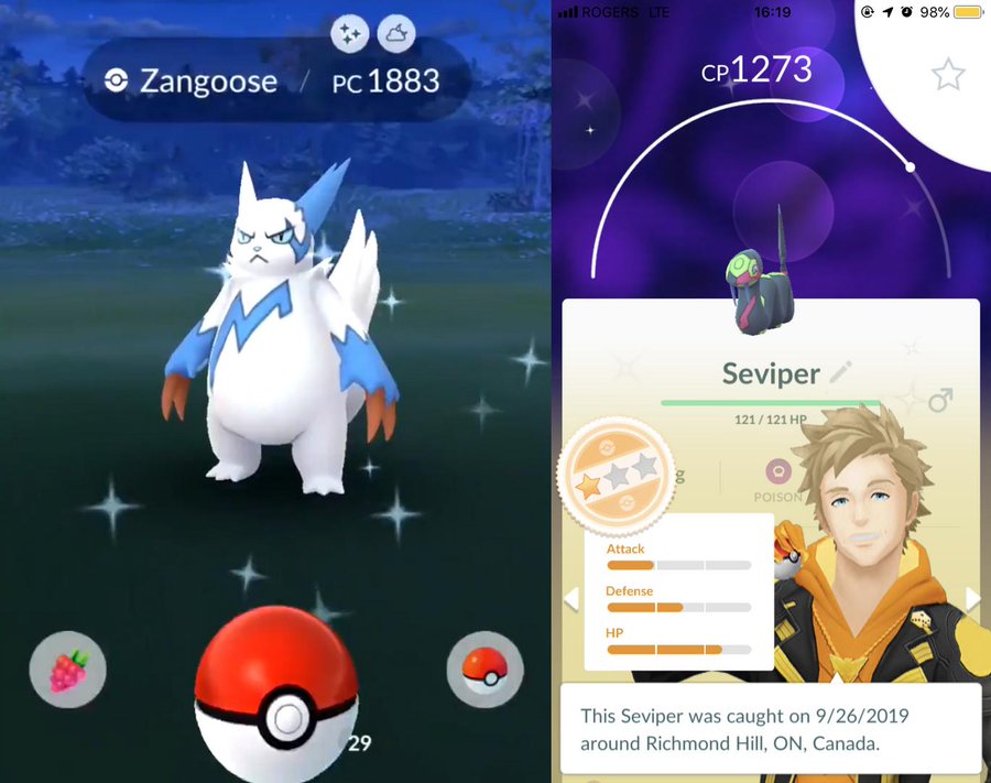 Pokemon Go Shiny Seviper And Zangoose Now Available Heavy Com