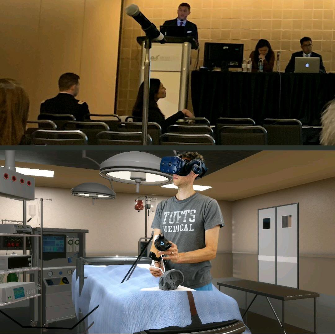 UofAENT's tweet photo. So proud of our #uofaent resident Dr. Samuel Barber for doing such a stellar job presenting his virtual sinus simulation research at #OTOMTG19 #otolaryngology #AZEngineering #ENGRCats https://t.co/UeDPMrtlqO
