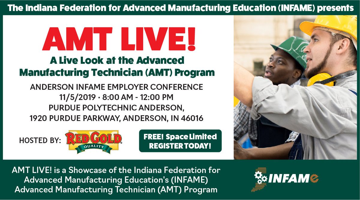 IMA1901's tweet photo. Struggling to find #manufacturing #technicans? Join
@indianafame
in Anderson on 11/5/19 & learn how you can build a pipeline of global-best #workers. Register at: https://t.co/fmBzX9wo9L
@RedGoldTomatoes @ShopFloorNAM @indianafame
@AMT_Prog_Leader https://t.co/sAPvGitaOk