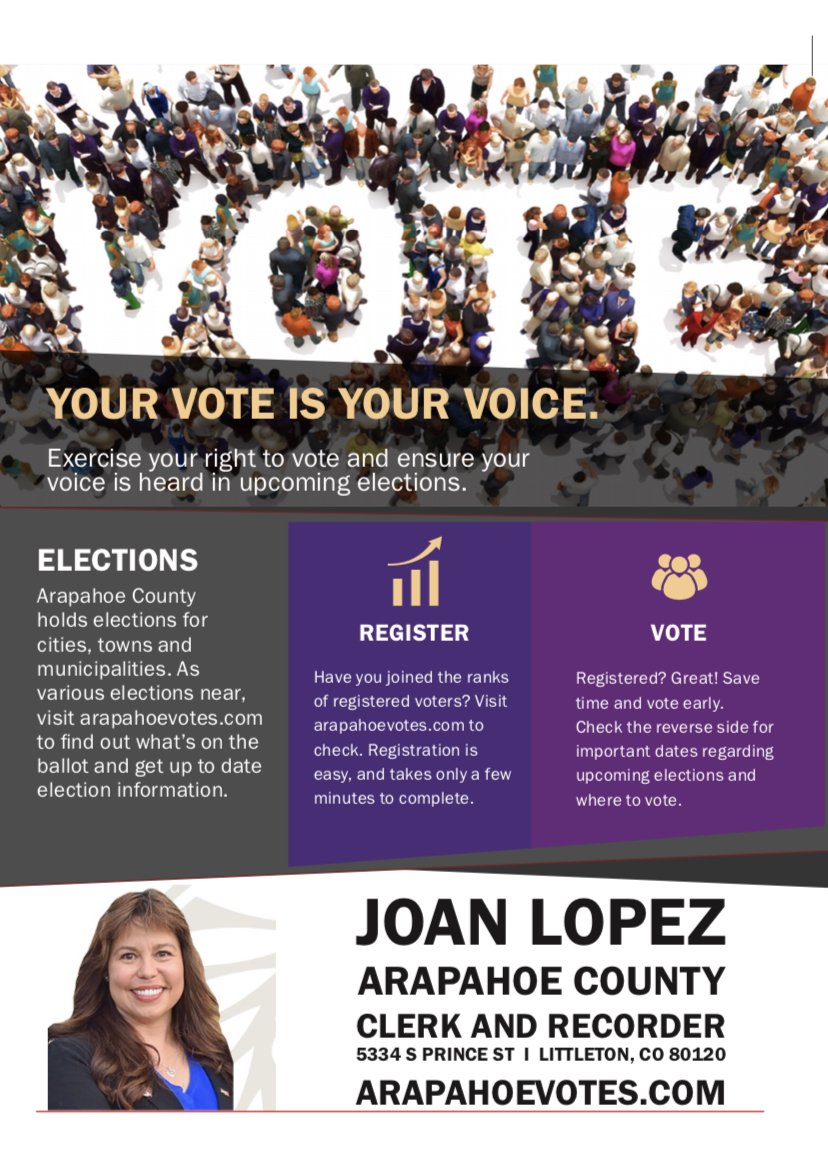 ArapahoeClerk's tweet photo. @wtylersandberg This flyer was used once at Global Fest 2019 and after feedback on the language we made corrections. Here is our new flyer with better language. We apologize for any upset this may have caused! https://t.co/fyorb0tHsM