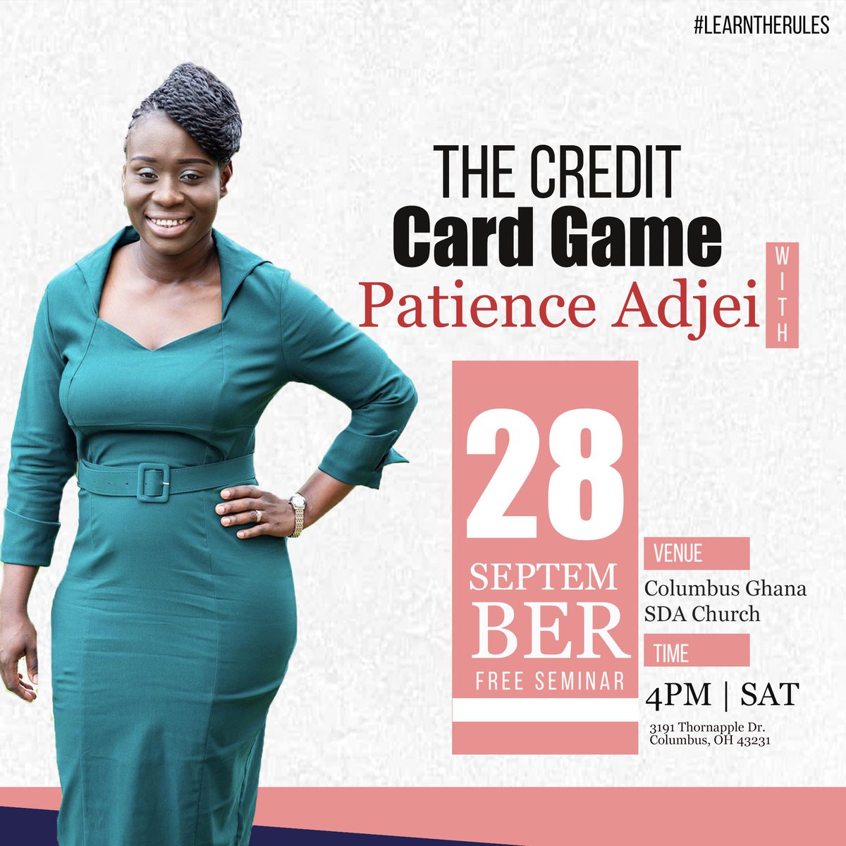 kofitwumasi_'s tweet image. Free Financial Seminar

If you are in the Columbus area or know someone out there, invite them to this free financial seminar. My Pastor&apos;s wife-Mrs. Adjei, will be bringing the heat this Sat at 4pm.This is a free event &amp;amp; I encourage you all to attend #DesignDrKofi

#LearnTheRules