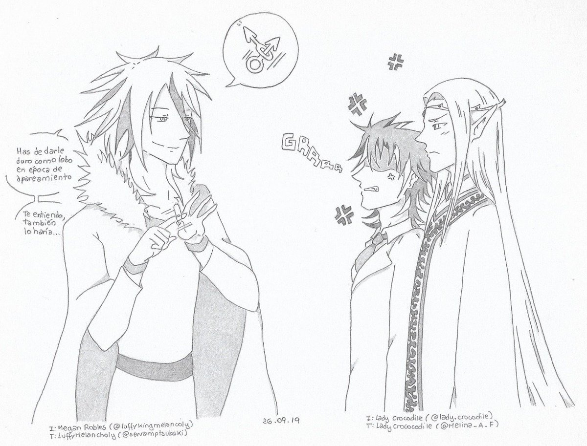 Melina_A_F's tweet photo. Wolf sabe cómo se llevan Dragón y Lovren 7u7)
#Dibujo de #personajesoc de @servamptsubaki y mío de una #historia de #rol #yaoi que escribimos juntas
#Draw #Drawing #Drawpencil #Drawingpencil #fanart #oc #fanartyaoi #ocyaoi #historyfantasy #elf #elfyaoi https://t.co/4lqloux4le