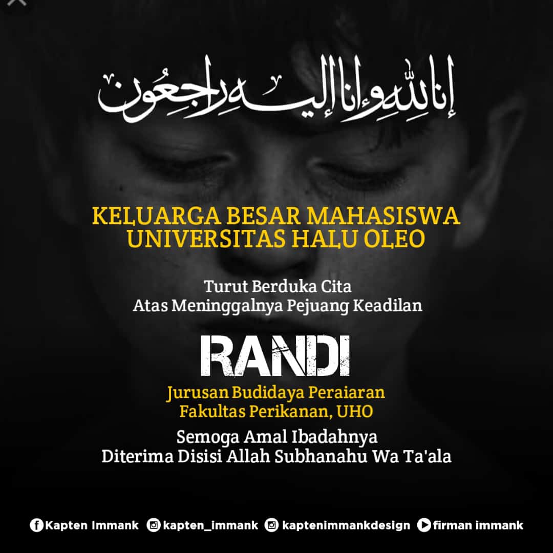 Rusydi__riau40's tweet photo. Innalilahi Wa Innailaihi Roji'un

Selamat Jalan kawan/Sahabat/Abang/Adek. Jasamu Akan Selalu Kami Kenang. Semoga Engkau khusnul khotimah Dan Tenang Disisi_Nya. 🙏

#IndonesiaBerduka #AparatHukumMiripAlgojo https://t.co/WiQ9ZEHilA