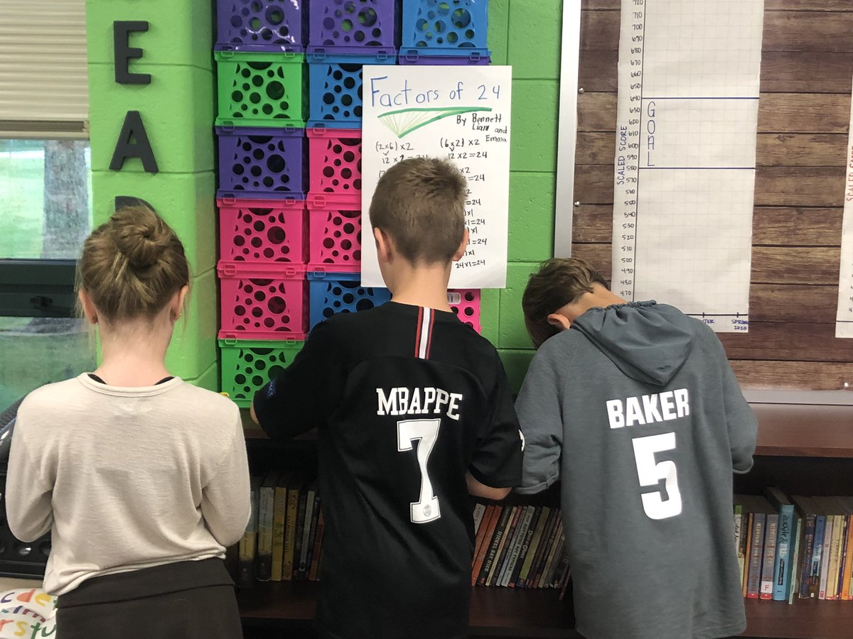 MissMegHartzell's tweet photo. First math forum... success ✅ The students participated in a gallery walk of team posters displaying their knowledge about factors and volume while giving constructive feedback to their classmates 💯👍🏼 #ripon5th https://t.co/TT1wSvpawS