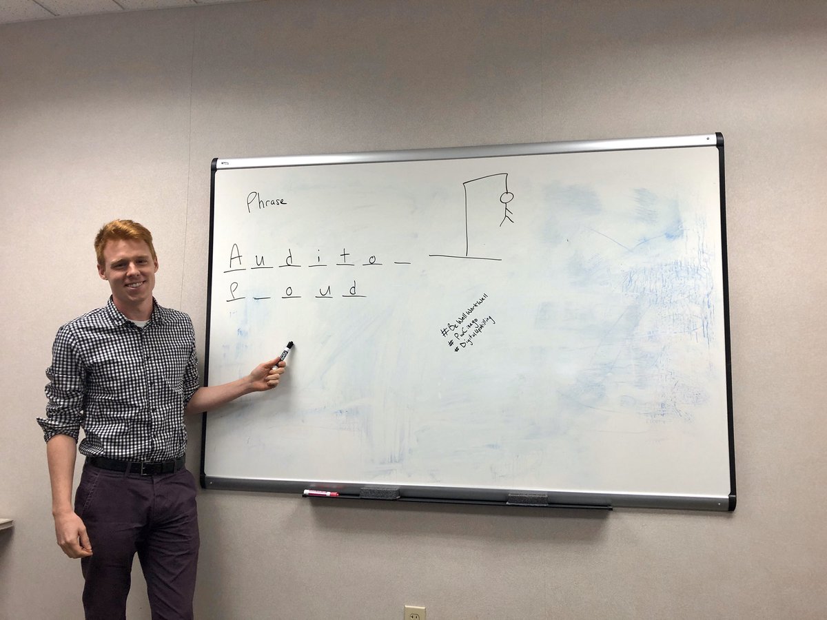 a_helmuthead's tweet photo. Can you fill in the rest?? Our engagement team takes #bewellworkwell seriously, and play hangman everyday for a #brainbreak #PwCIsGo #TeamPwC #AuditorProud https://t.co/qCn5ERG2op