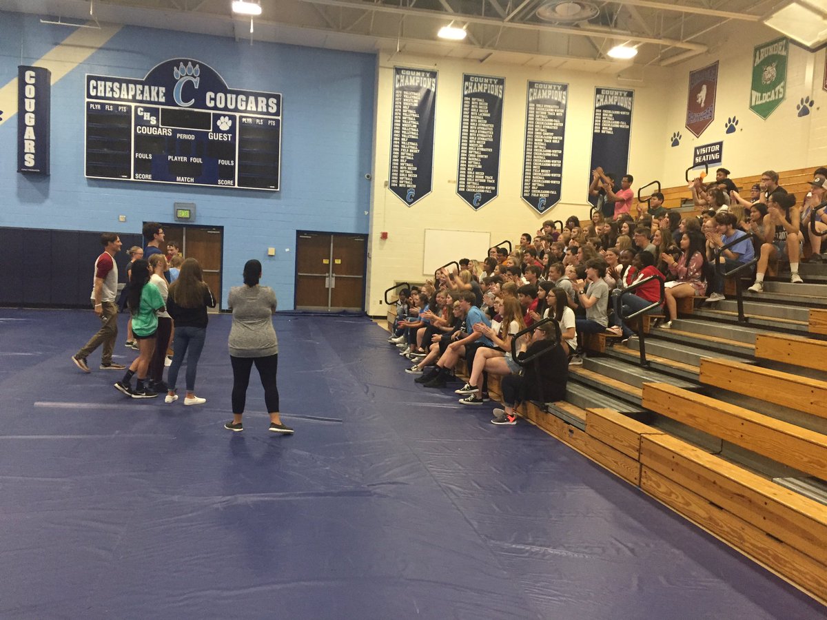 IMChesapeakeHS's tweet photo. Day 2 of Breaking down the Walls was wonderful. Kudos to the students for stepping out of their comfort zones to be #ALLChesapeake and #AACPSAwesome. S/o to @trealston @Eduk8n and @shanymp for supporting. Looking forward to Day 3 tomorrow. @AACountySchools https://t.co/XTvFFjyLfO