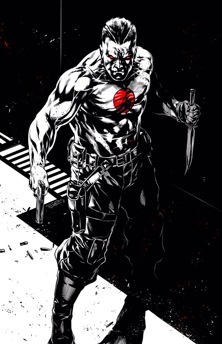 Cap_White's tweet photo. SOmthing I did this morning to jumpstart things.  Havn’t doen one of these in a while.  It was fun though.  He’s prob my favorite @ValiantComics character.  #Bloodshot #comics #comicart #illustration #comicIllustration #indiecomics #mainstreamcomics https://t.co/jjK348c6dX