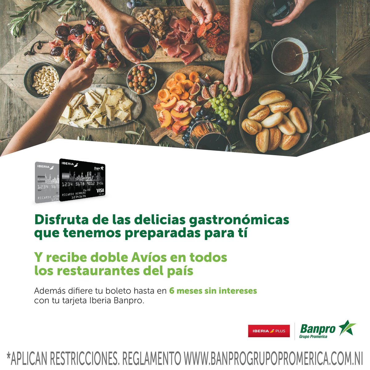BanproNicaragua's tweet photo. Con Banpro siempre obtiene los mejores beneficios, con su tarjeta Iberia reciba doble Avios en restaurantes de todo el país y pague su boleto hasta en 9 meses sin intereses.

Más información: https://t.co/IpyVTWfHms https://t.co/zEkb06Hah3