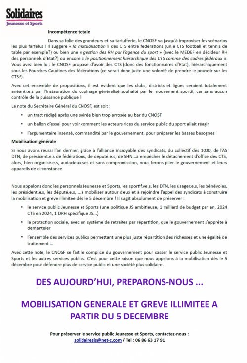 SolidDI_Dijon's tweet image. Ci-dessous un tract de #SolidairesJS dénonçant la politique destructrice du #CNOSF.
#liberalisme, #servicepublic, #fonctionnaires