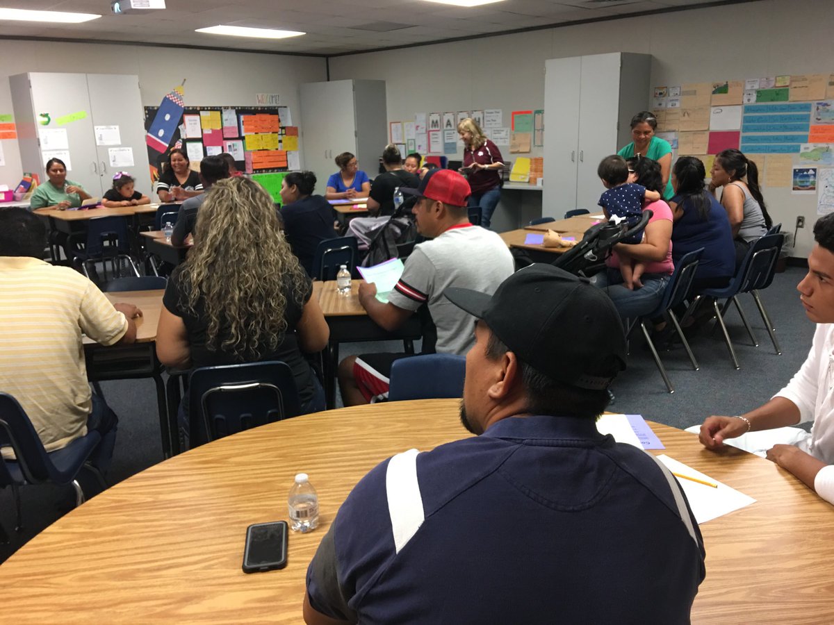 lmamerson's tweet image. Math class for ⁦@ErmelElm⁩ parents! Finding decimals! Principal Escalante and her team did a phenomenal job! Parents are teachers, too! Engagement is totally different than involvement! ⁦@KatyRoede⁩ #TeacherModeling #FamilyEngagementNight #DualCapacityFramework