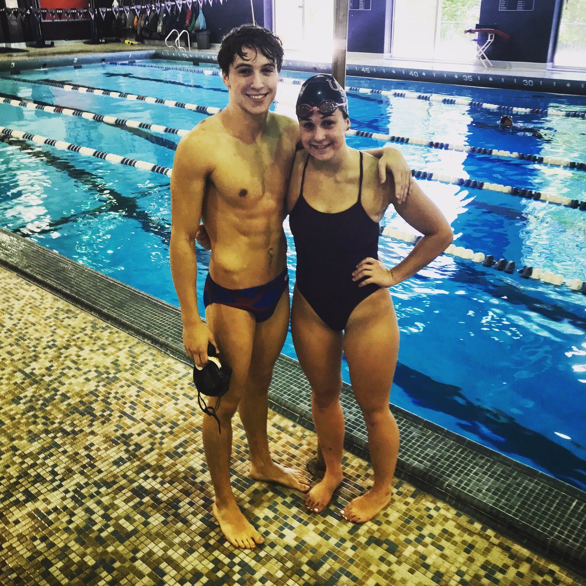 UMWSwimming's tweet photo. #TBT to our first Pride Swim eliminator of the year. 🏊🏻♀️🦅🏊🏻♂️Fr. Sam McKey and Jr. Mary Zagrobelny came out on top for the men and women! 🤴🏻👸🏻🏆🥇 #EaglePride #EagleStrong #HWAPO #PITLIF #WingsUpTalonsUp #ShinGuards https://t.co/lEAS4Wn8Vu