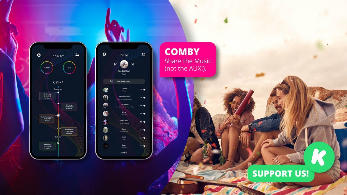The_Crowds's tweet photo. Your social spotify upgrade is now on #Kickstarter! COMBY lets you share the music and let everybody add songs and vote on the songs that are going to play! Check it out today - https://t.co/ObeFn7ldsH #music #musicapp #sound #soundapp #socialsoundapp #socialapp https://t.co/QatG0v141H
