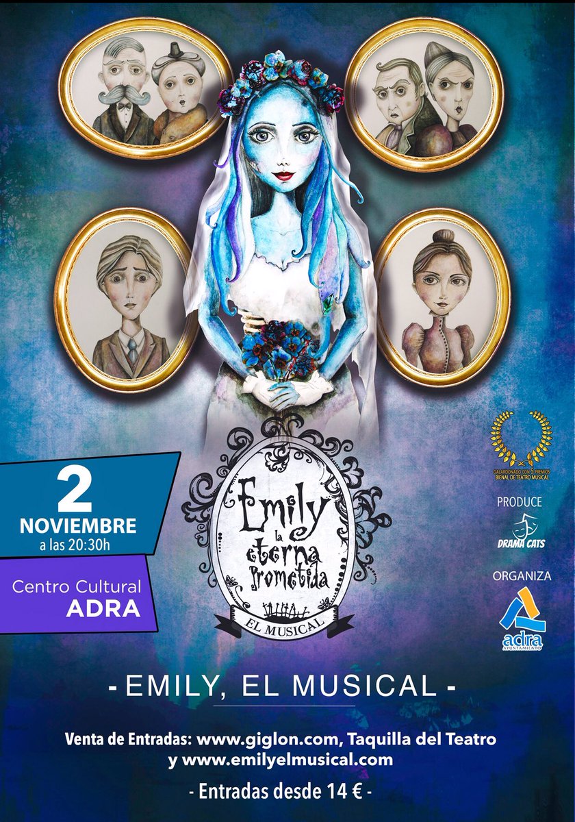 ¿Qué haces en #Halloween? 🎃 👻 ¿Aún no tienes plan? ¡Te ofrecemos el mejor! #EmilyElMusical
➡️ Sábado 2 de Noviembre a las 20:30 H nos vemos en Adra (Centro Cultural).
🔴 Entradas ya a la venta!! giglon.com/todos?idEvent=… #musical #teatro #teatromusical #adra #almeria
