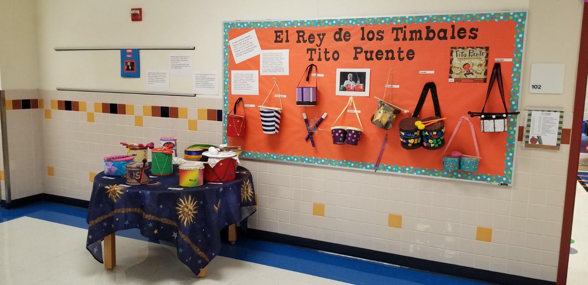 FWISDT_L's tweet photo. Opening night of @DoloresHuerta’s Hispanic Heritage School Museum! Classroom created exhibits display the life and work of Latino/a authors and illustrators in children’s literature, historical leaders, artists, and more. 
@JNtheLearner #FWISD https://t.co/Ci4cHVAMJ4