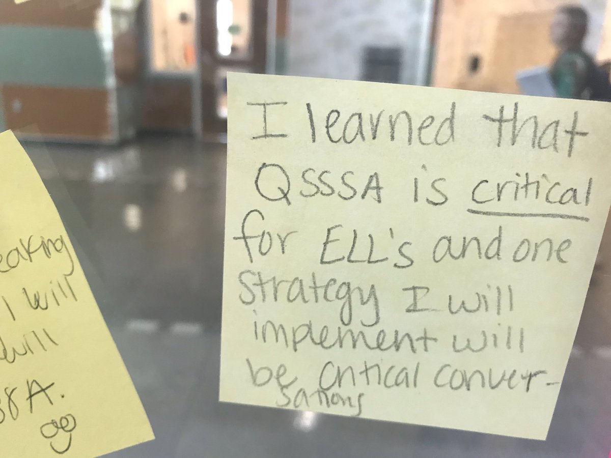 AshleyFredo's tweet photo. Look at these great exit tickets from our faculty PD on supporting our English Learner Students! @ComalELCoach @ComalB_ESL @MES_Lions #MesistheBest https://t.co/jhTDtXlU3U