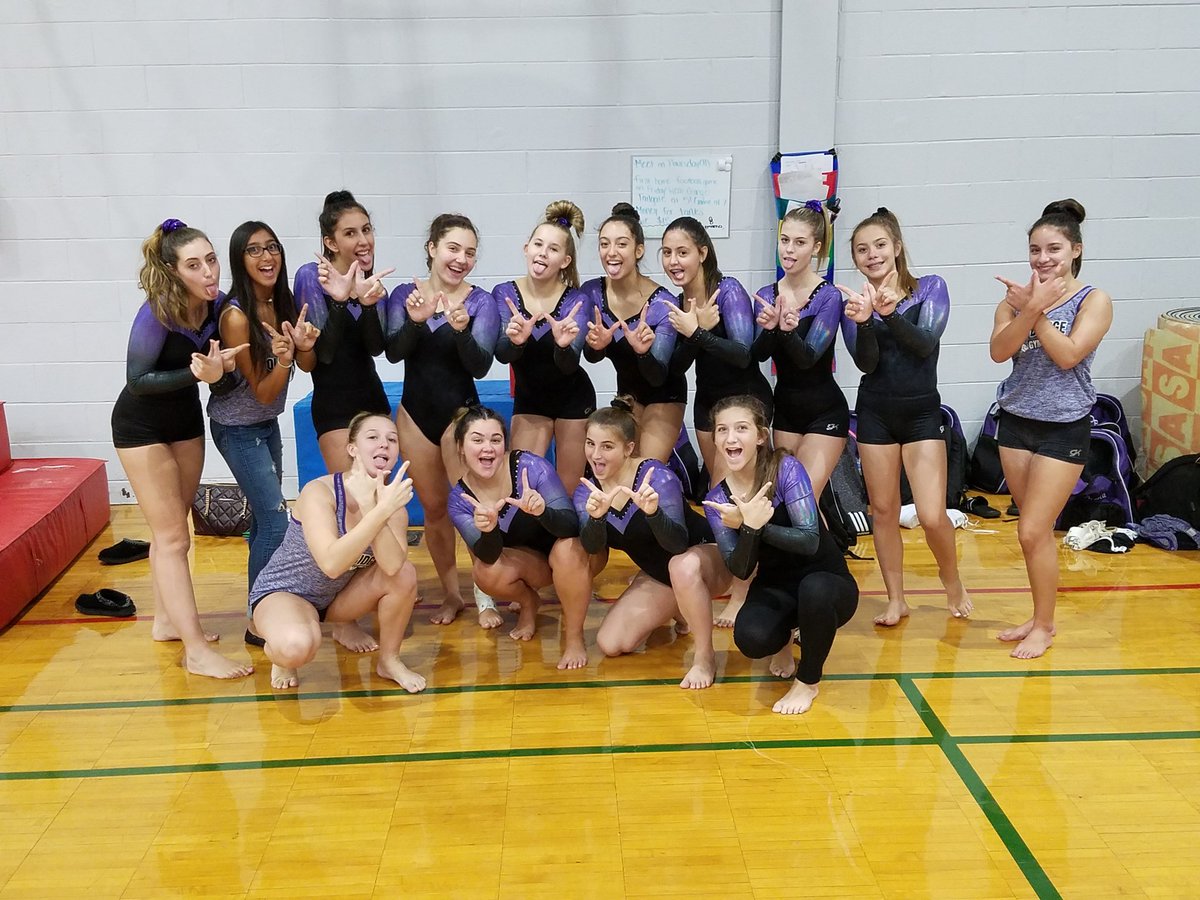 Gymnastics beats St. Thomas 107.225 to 103.8! Go Knights!