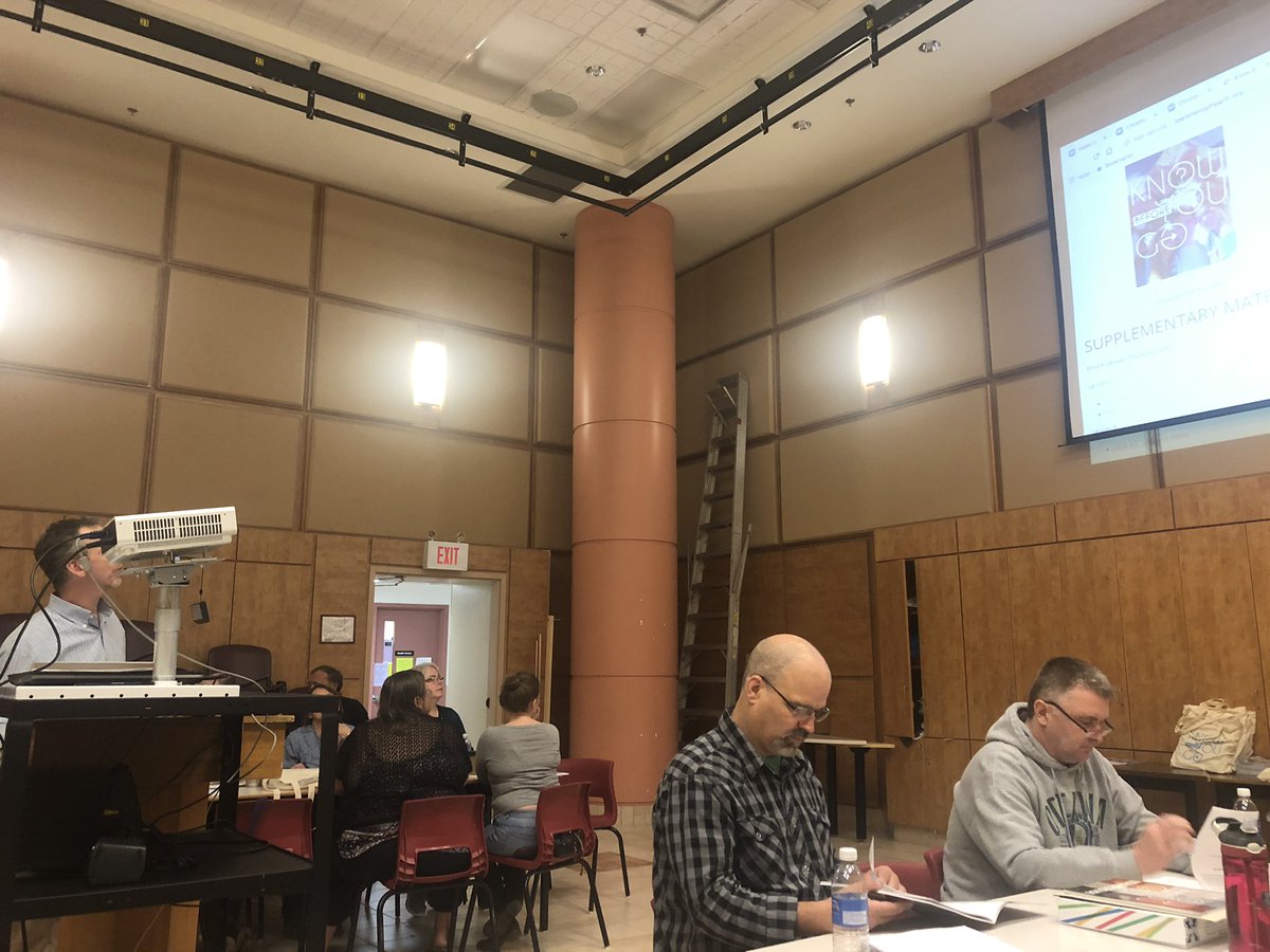 RivHighSchool's tweet photo. Staff engaged in Know Before You Go training that will be delivered to English 12 students this year. Thanks to Chris for a great session. @Chrisgilham3 https://t.co/rpWvpTwwbq