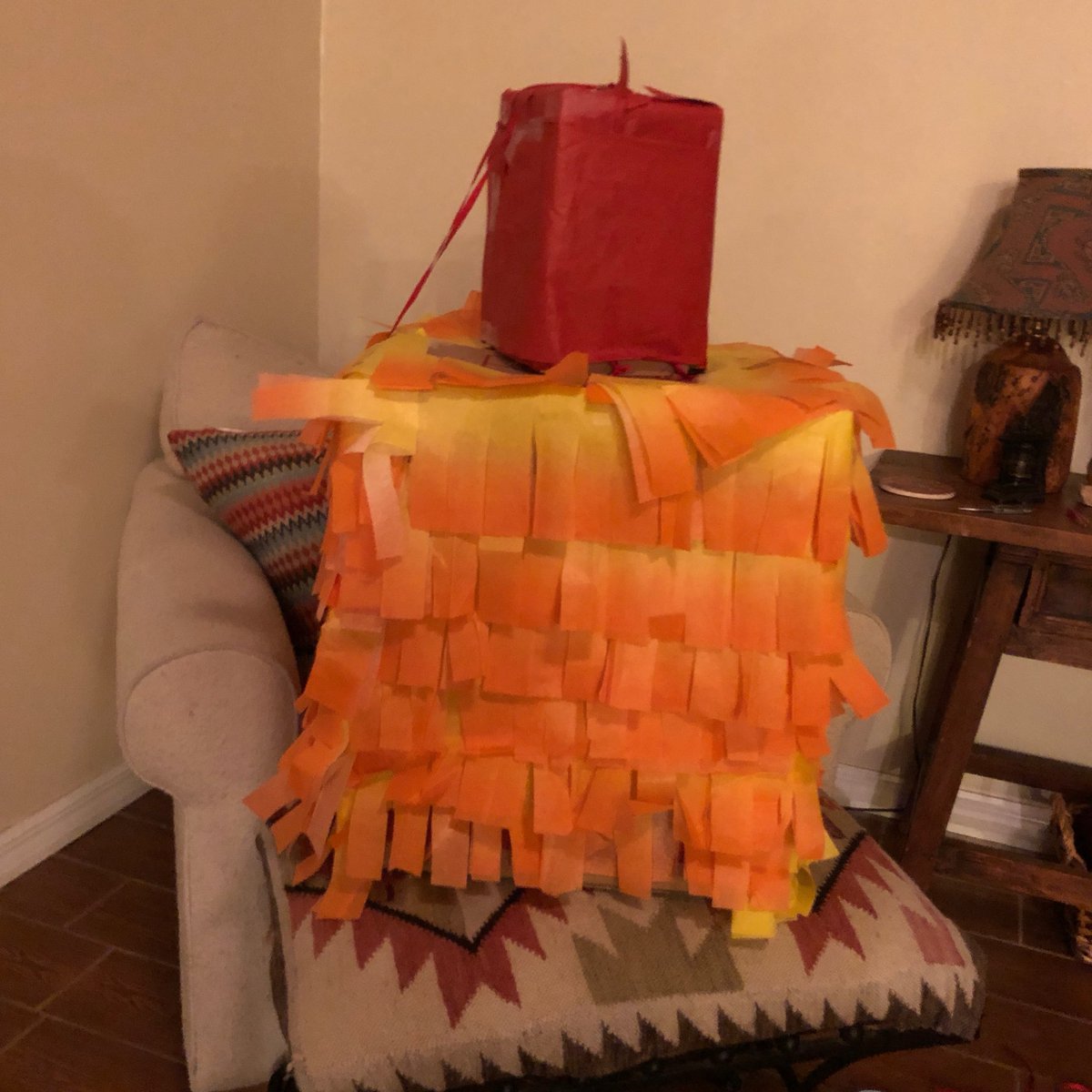 What Liana’s piñata was supposed to look like v. What it ended up looking like